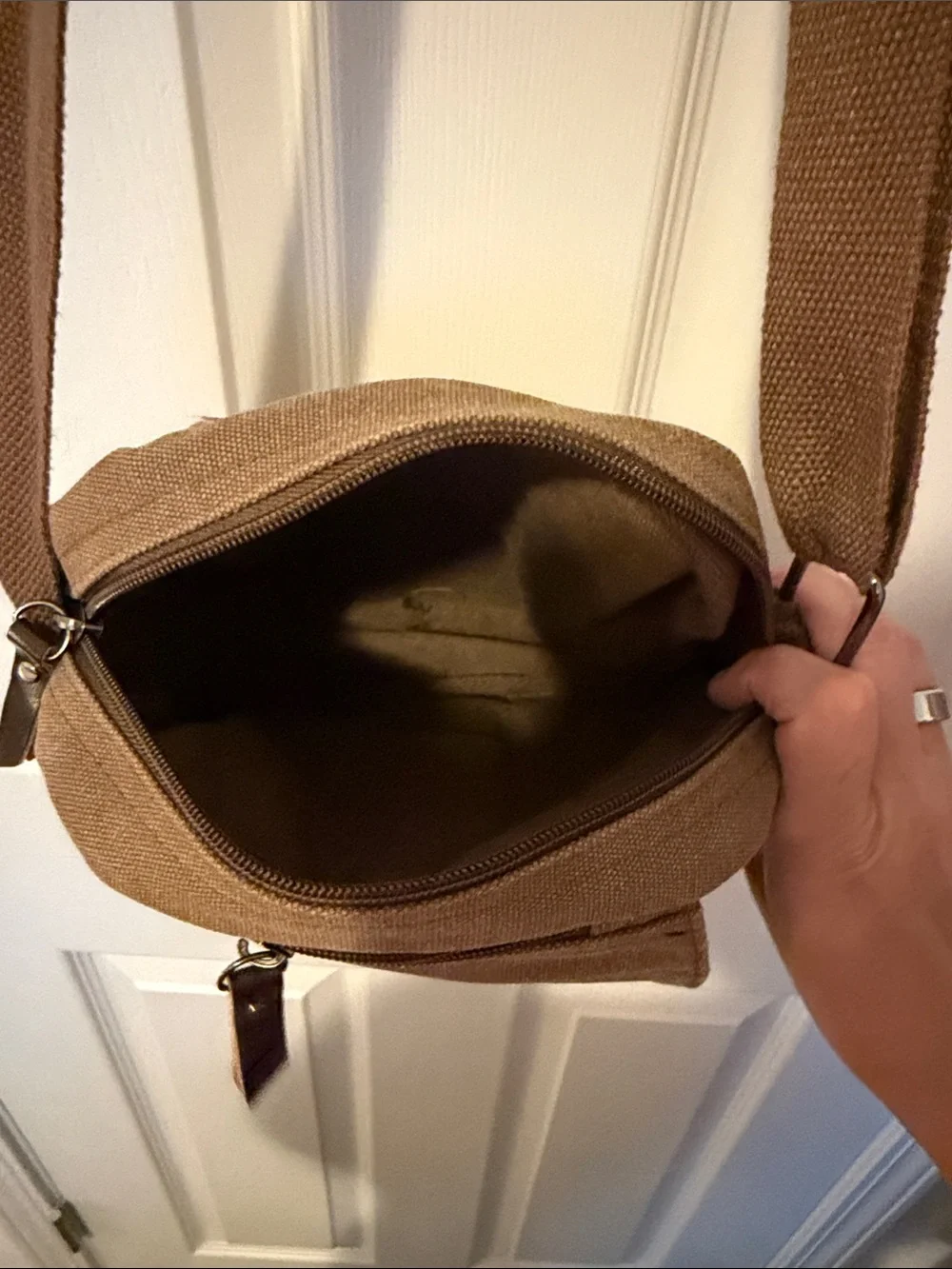 Casual Brown Canvas Messenger Crossbody Bag